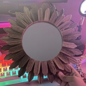 Decorative wooden wall mirror